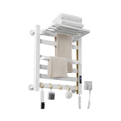 Nail-Free White Bathroom Towel Rack 58cm Electric