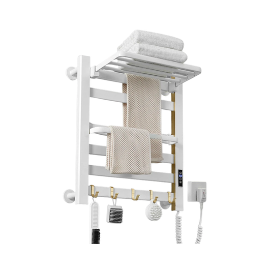 Nail-Free White Bathroom Towel Rack 58cm Electric