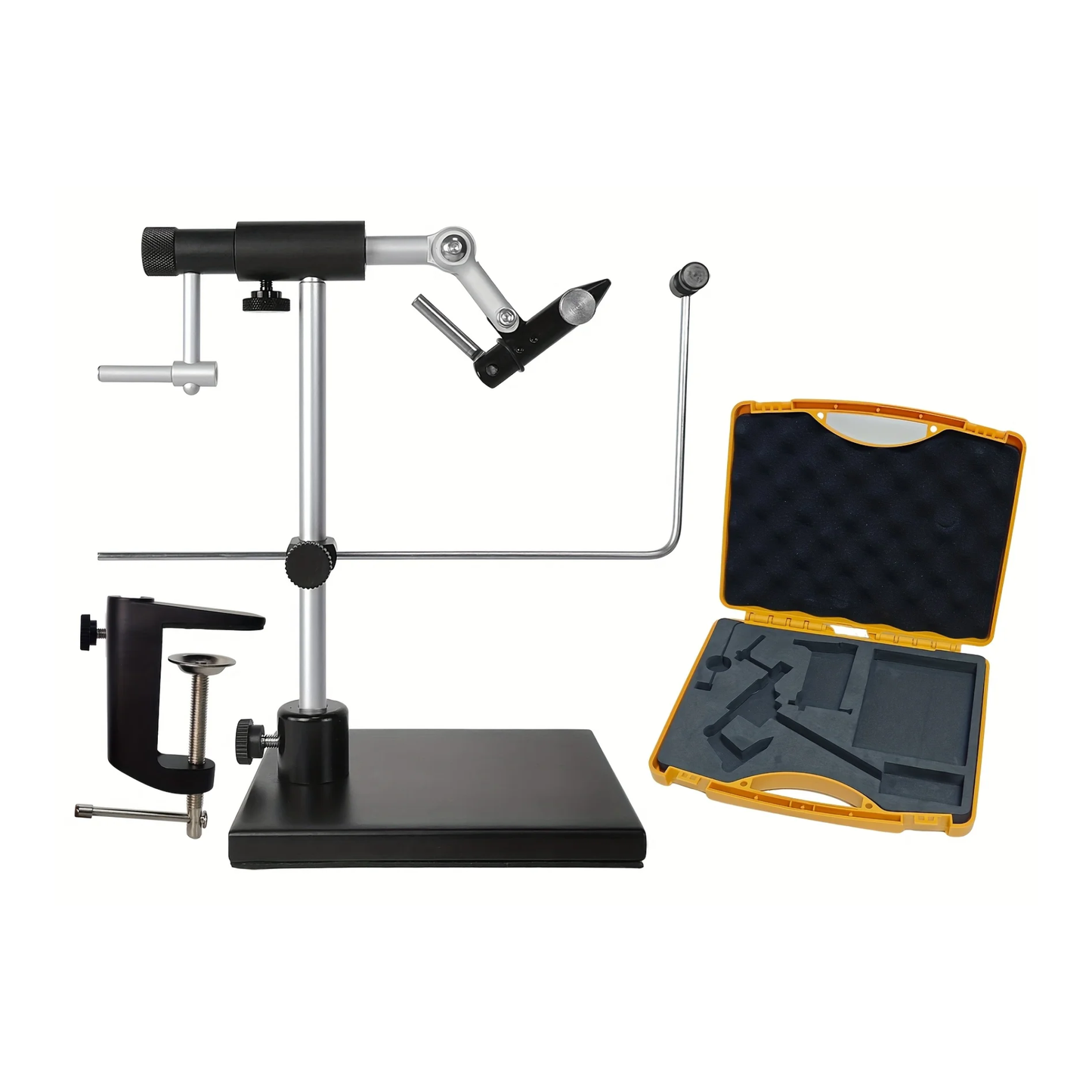 Rotating Fly Tying Vise Aluminum Base Fishing Tool Black