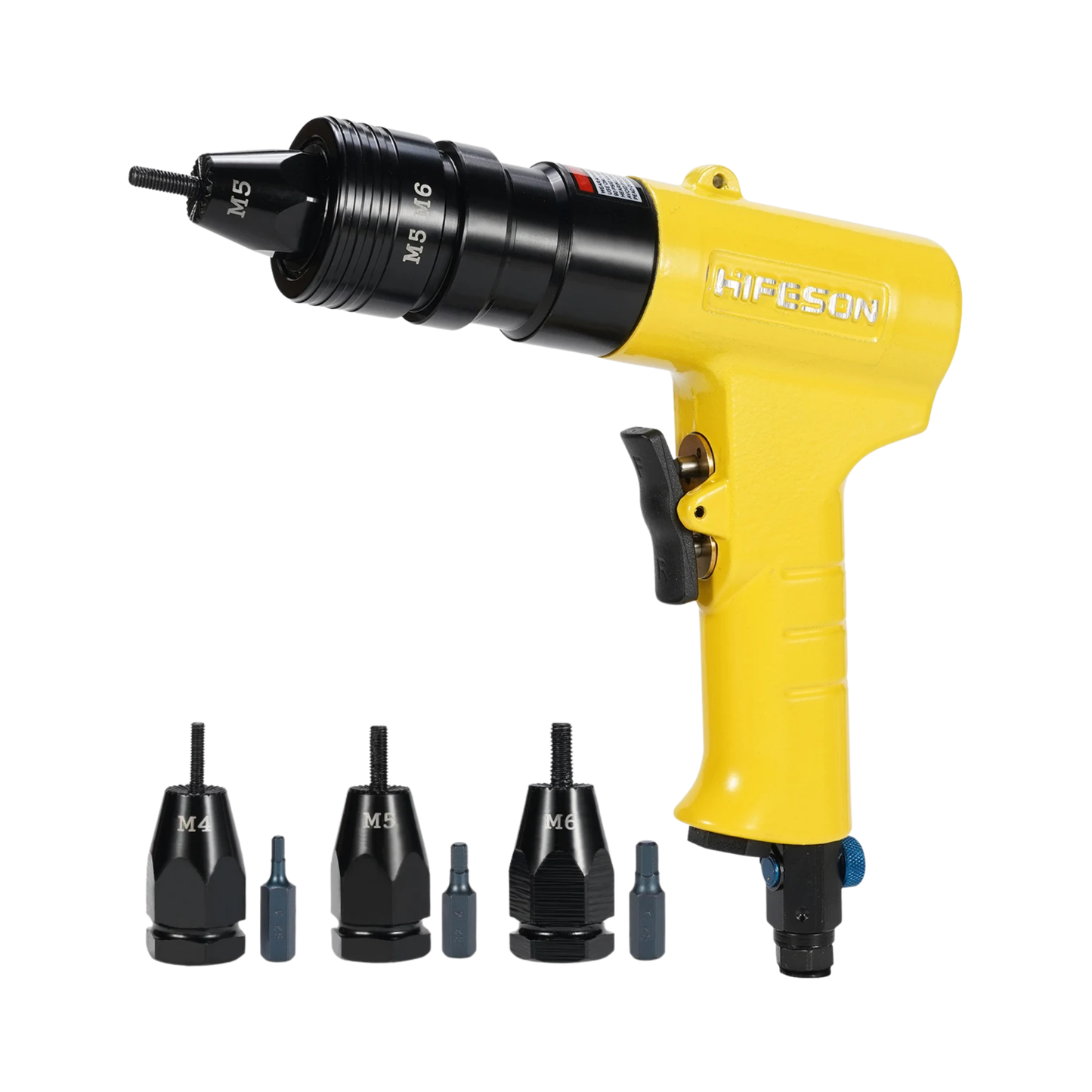 Portable Air Riveting Tool with Threaded Nut Adapter Set