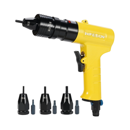 Portable Air Riveting Tool with Threaded Nut Adapter Set