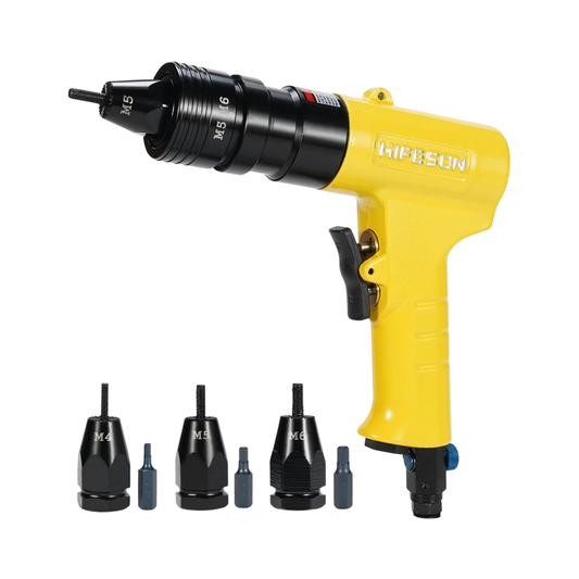 Portable Air Riveting Tool with Threaded Nut Adapter Set