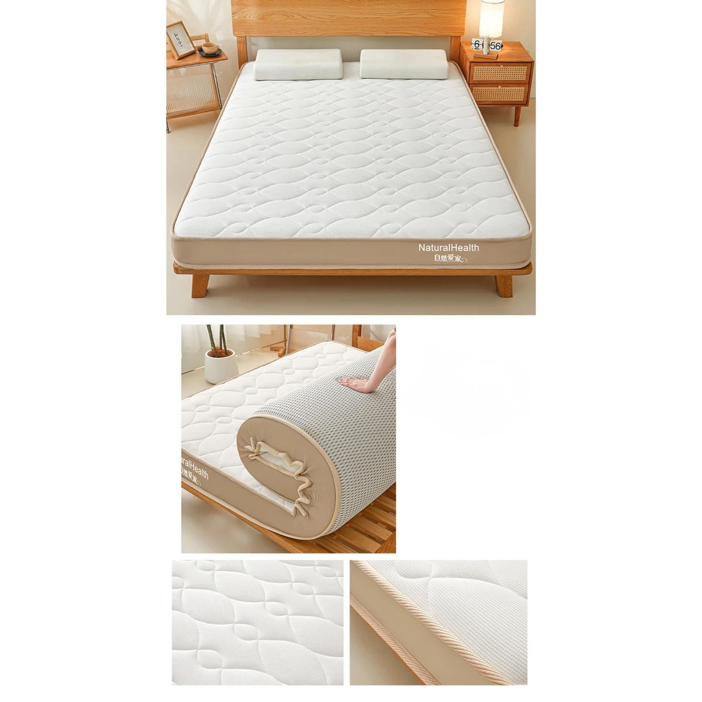 9cm Thick Natural Latex Mattress 90x200cm Comfortable