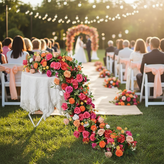 Luxury Artificial Rose Row for Wedding Table Decor