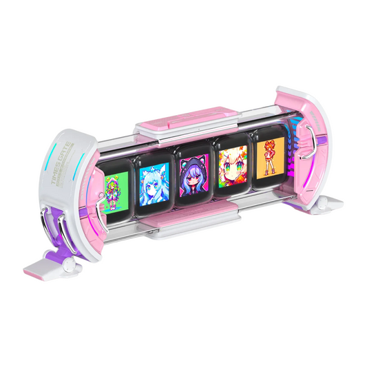 Cyberpunk WiFi Digital Clock RGB LED Display Pink
