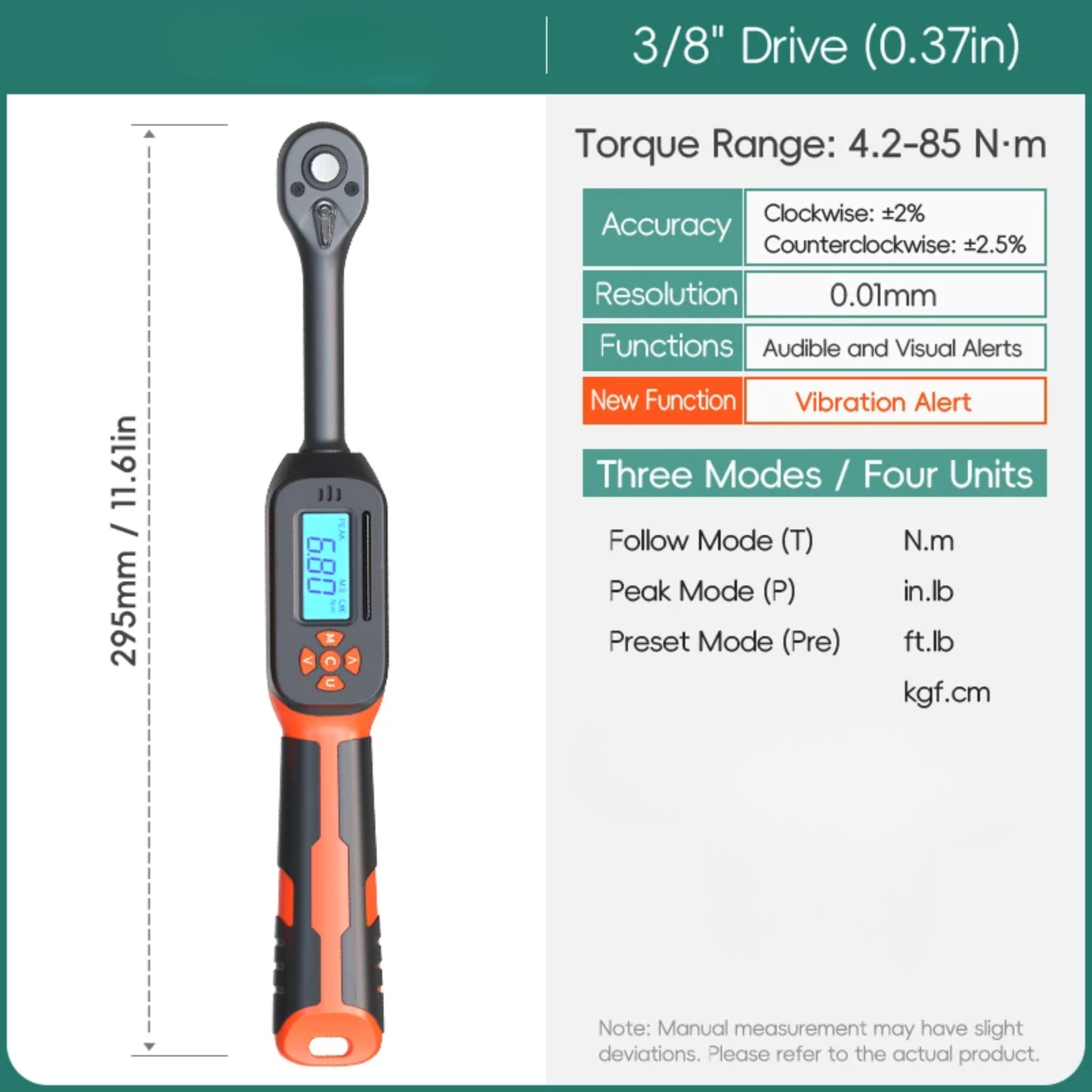 4.2–85N.m Digital Torque Wrench with Vibration Alert