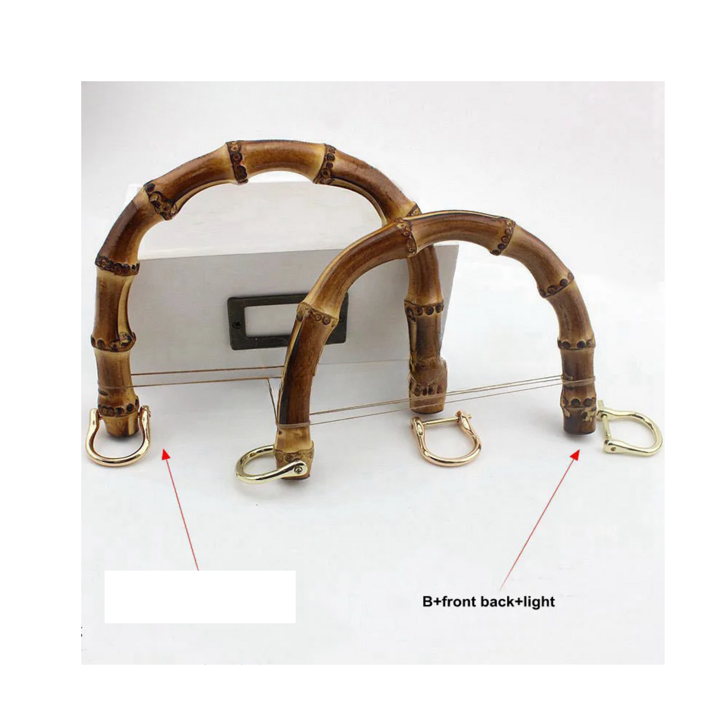 Light Front  Back Craft DIY 30pcs Bamboo Handbag Handles