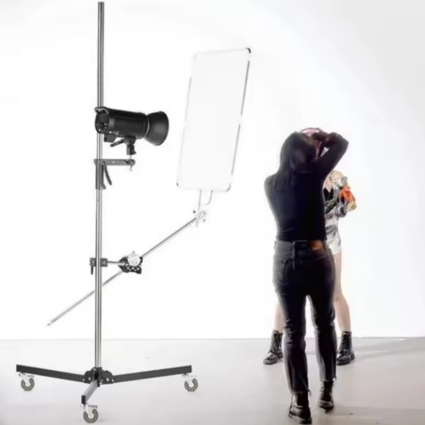 Stainless Steel Light Stand Cross Arm with Two Handles