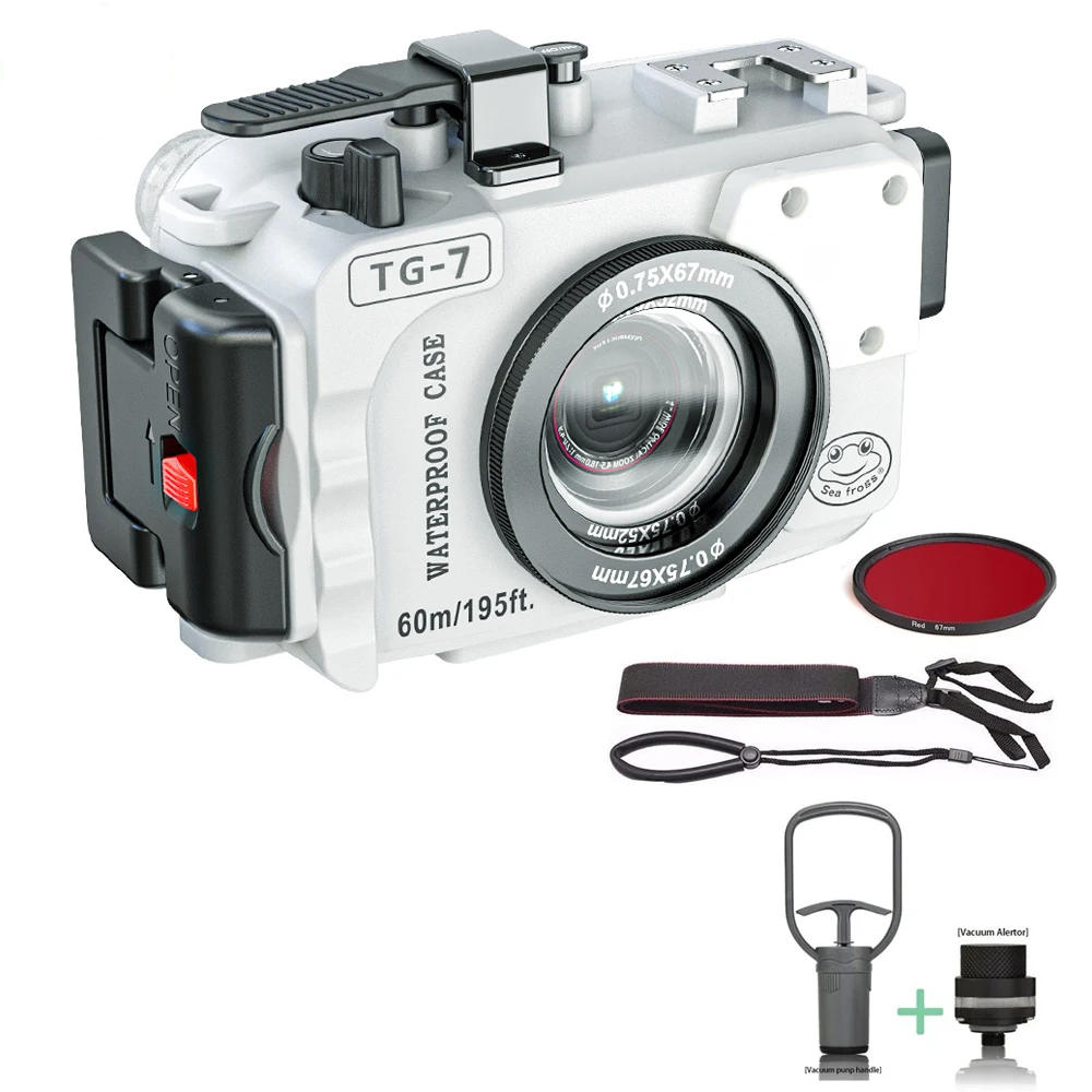 Waterproof Camera Housing TG7 White Dual Fiber Port