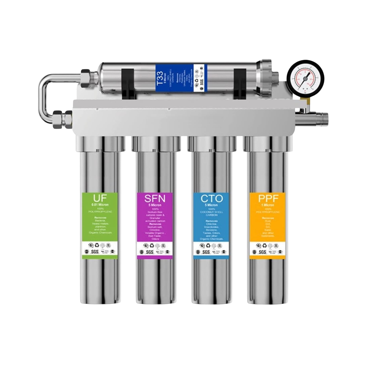 Stainless Steel Under Sink Water Filter System 0.01 Micron