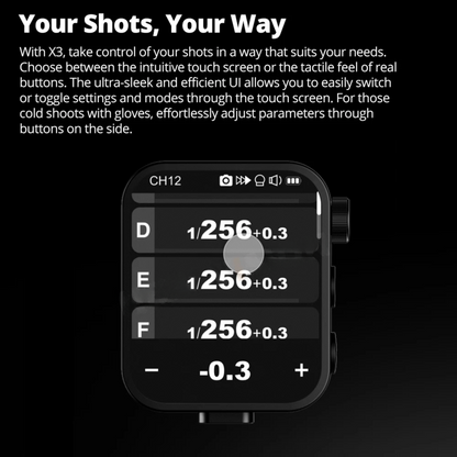 X3 O Wireless TTL Flash Trigger with Touch Screen Control