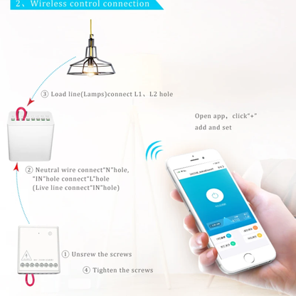 Wireless Zigbee Dual Channel Relay Module Set of 6