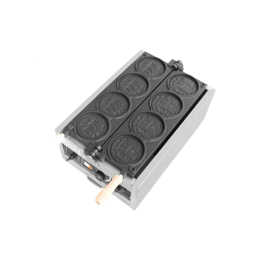Gold Coin Pattern 4-Grid Electric Waffle Maker