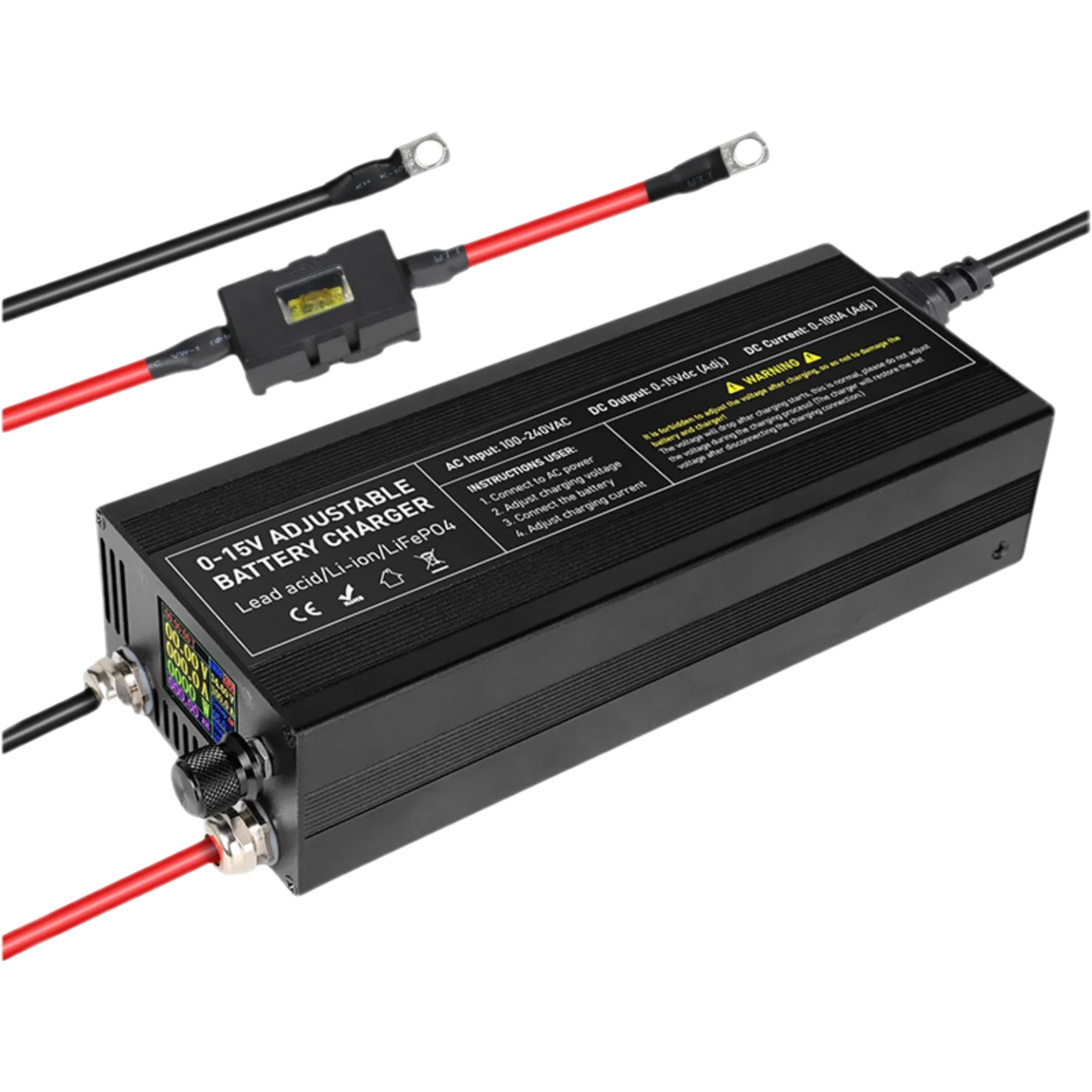12V 100Ah Solar Charger Adjustable Current Voltage