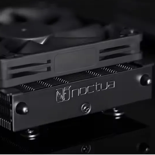All Black Compact Quiet CPU Cooler for AMD AM5