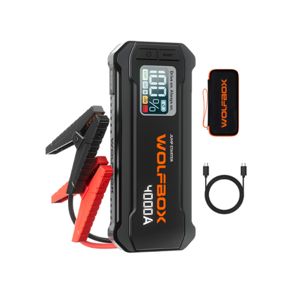 Portable 4000A Jump Starter 12V Battery Booster 24000mAh