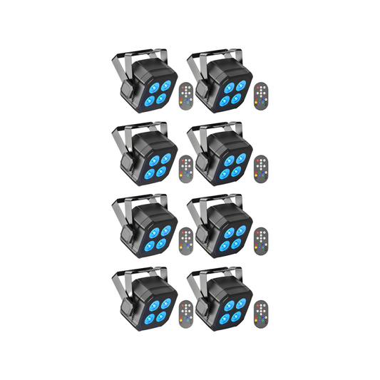 8 Pack 30W RGB LED Stage Lights with Remote