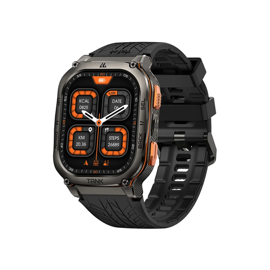 Black GPS Smartwatch with Fitness and AOD Display