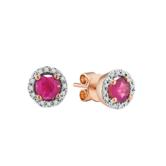 Luxury 14K Gold Ruby Butterfly Earrings Gift for Her