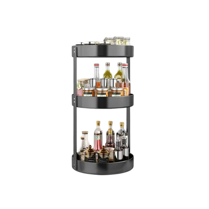 30cm 3-Tier Rotating Spice Rack Black