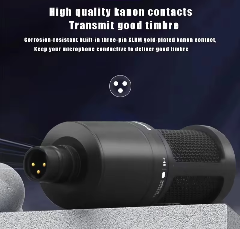Cardioid Condenser XLR Microphone for Studio Recording