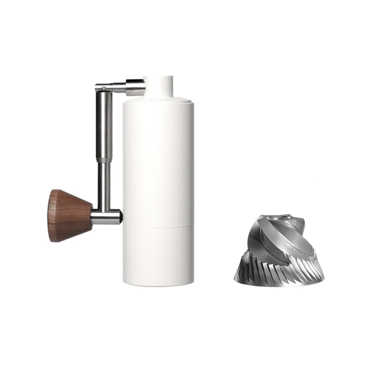 Portable Manual Coffee Grinder Adjustable Burr Mill White