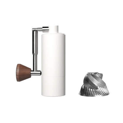 Portable Manual Coffee Grinder Adjustable Burr Mill White
