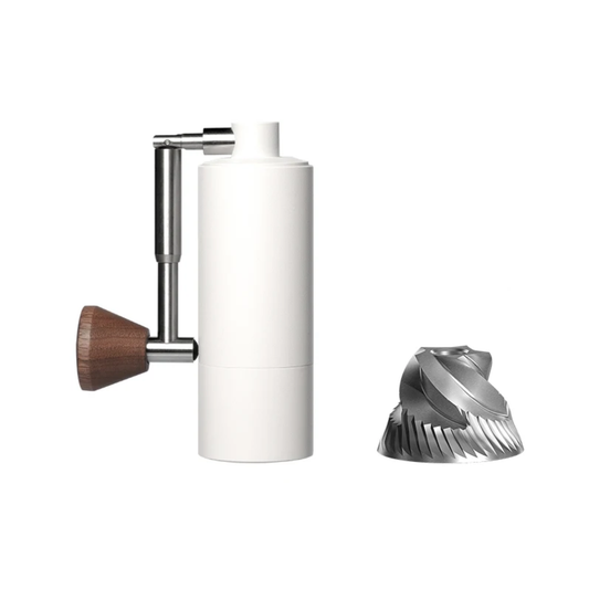 Portable Manual Coffee Grinder Adjustable Burr Mill White