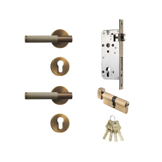 Grey Dummy Door Handle Set for Double Doors