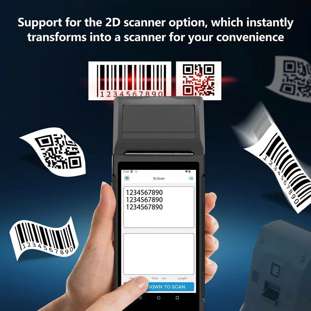 Android POS PDA Barcode Scanner NFC 58mm Printer