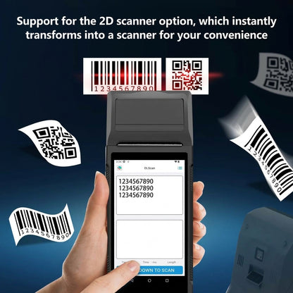 Android POS PDA Barcode Scanner NFC 58mm Printer