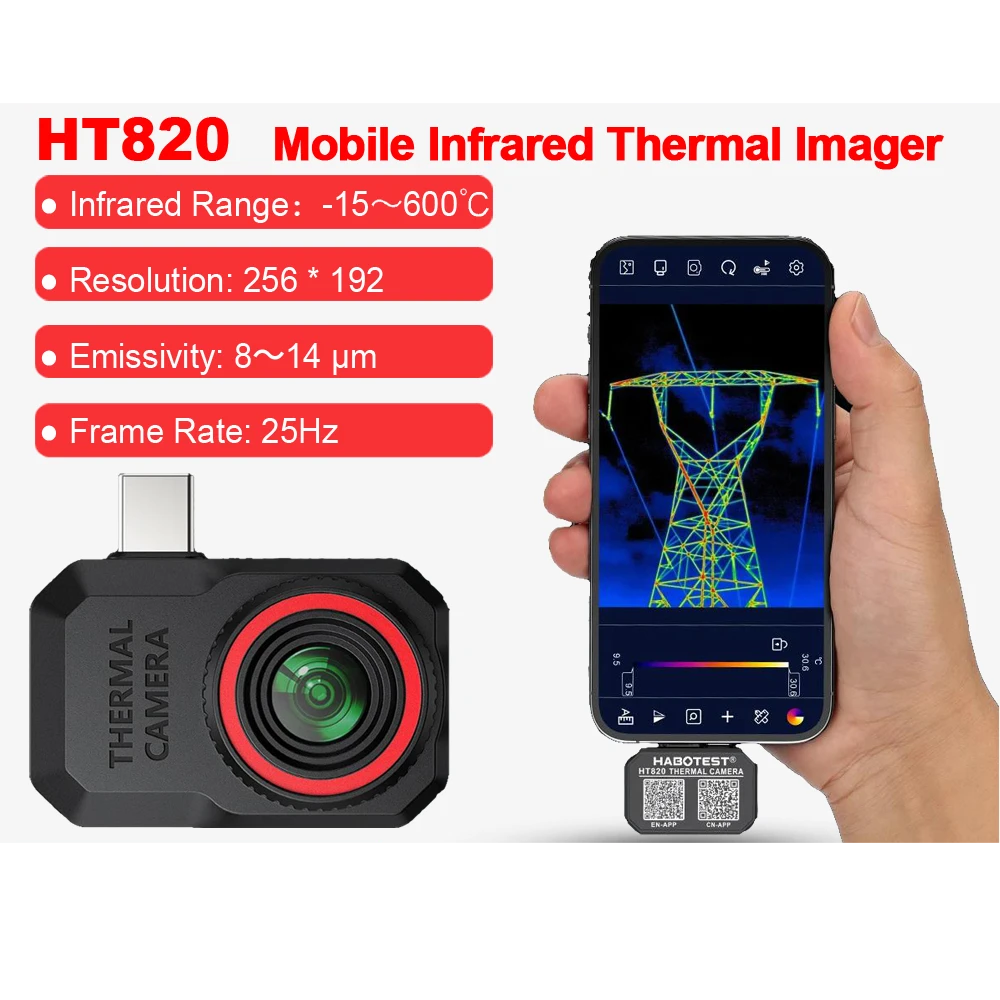 Android Thermal Camera Infrared Imager High Low Temperature Tracking