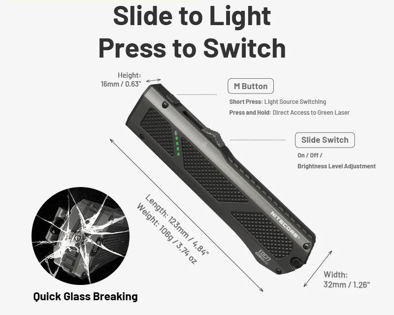 Portable 1500 Lumen EDC Flashlight Kit Combo