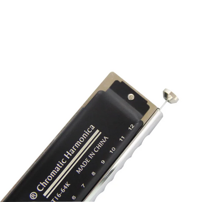 Professional 16-Hole Chromatic Harmonica 64 Tones C Key