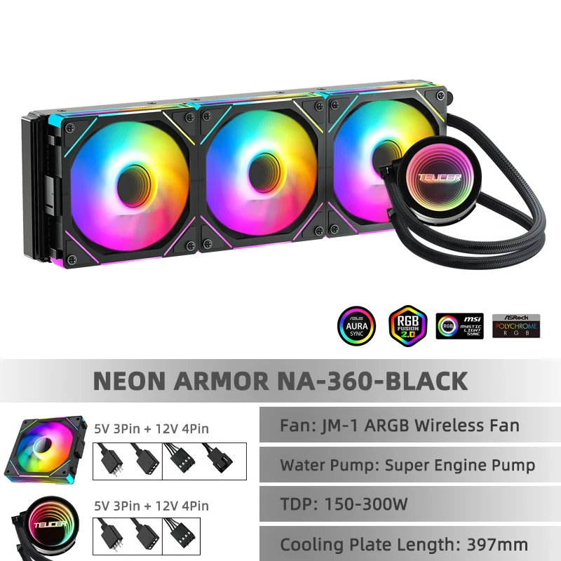 360mm CPU Liquid Cooler RGB Intel AMD Compatible