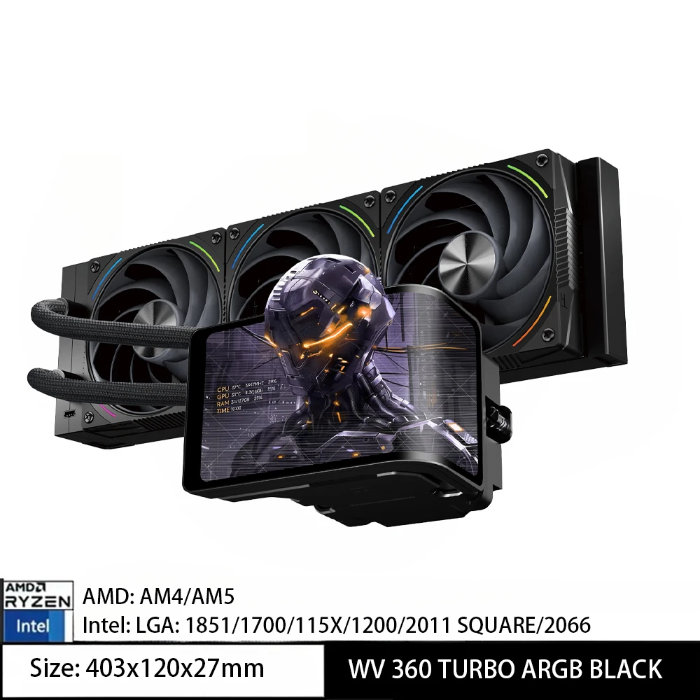 Thermalright 360mm ARGB AIO Water Cooler Black Curved Screen