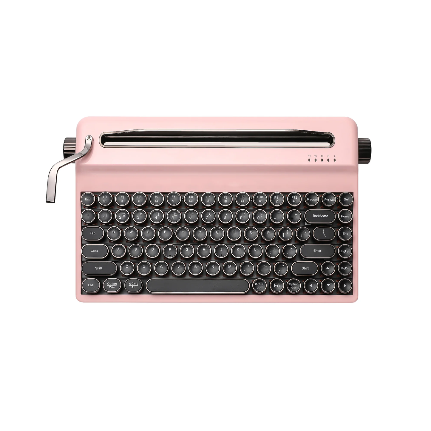 Wireless Retro Mechanical Keyboard Pink RGB Typewriter Style Linear Switch