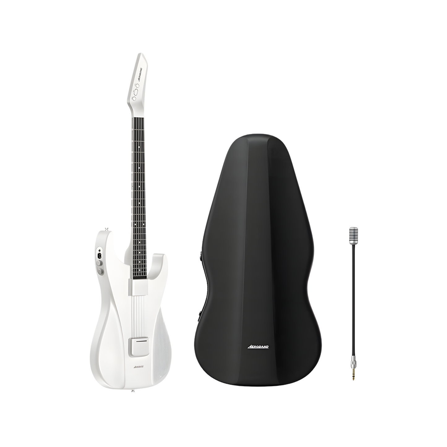 White Guitar Bundle with Bag Speaker & Microphone