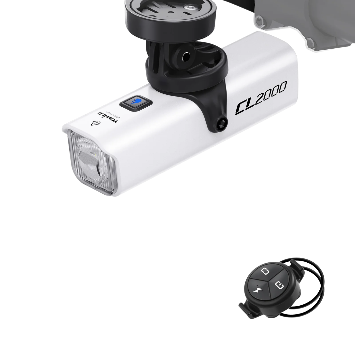 White Intelligent 2000LM Rechargeable Bike Headlight with Cut Off