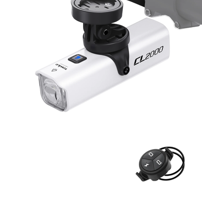 White Intelligent 2000LM Rechargeable Bike Headlight with Cut Off