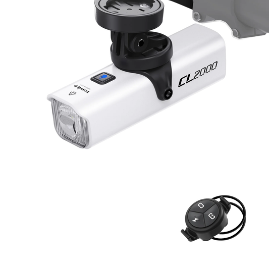 White Intelligent 2000LM Rechargeable Bike Headlight with Cut Off