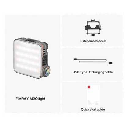 Portable M20 RGB Video Light 20W Adjustable Brightness