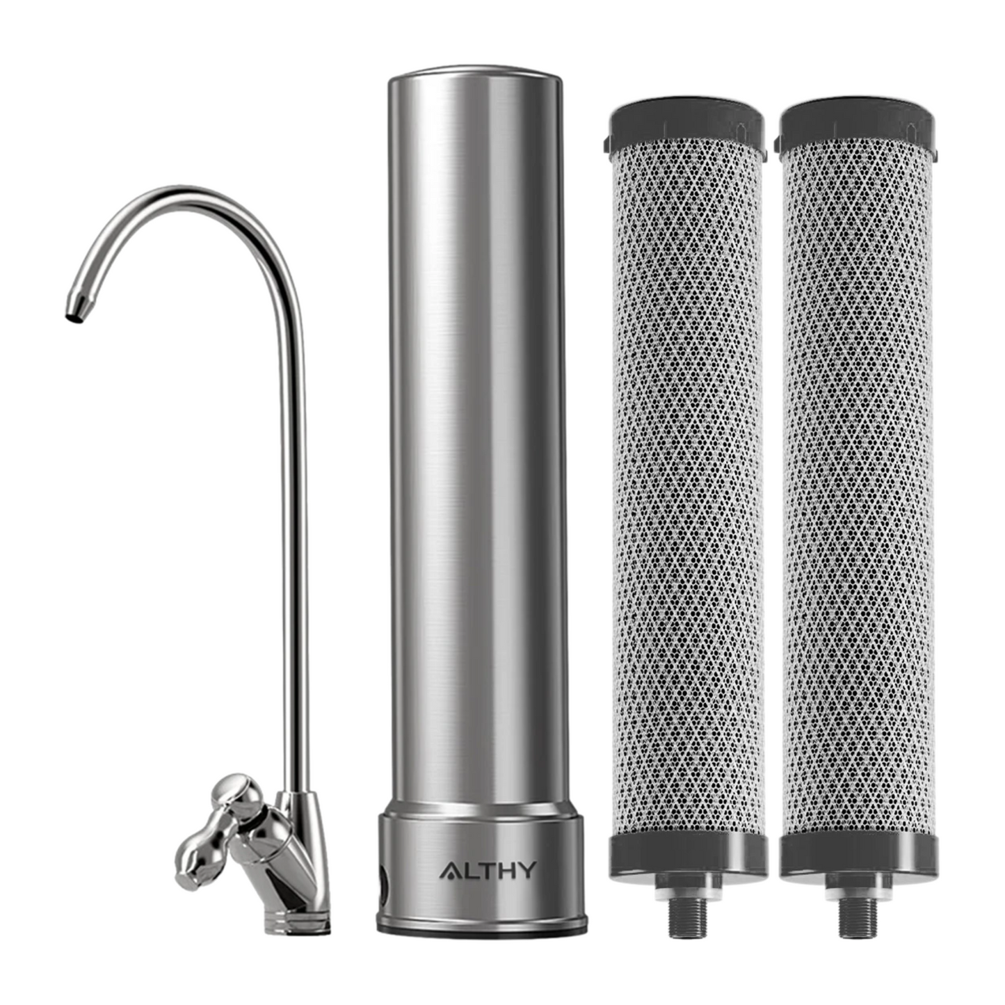 5-in-1 Stainless Steel Under Sink Drinking Water Filter with Faucet