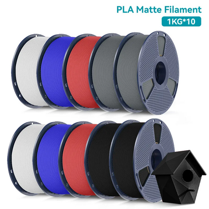1.75mm Matte PLA 3D Printing Filament 10KG Multi-Color Pack