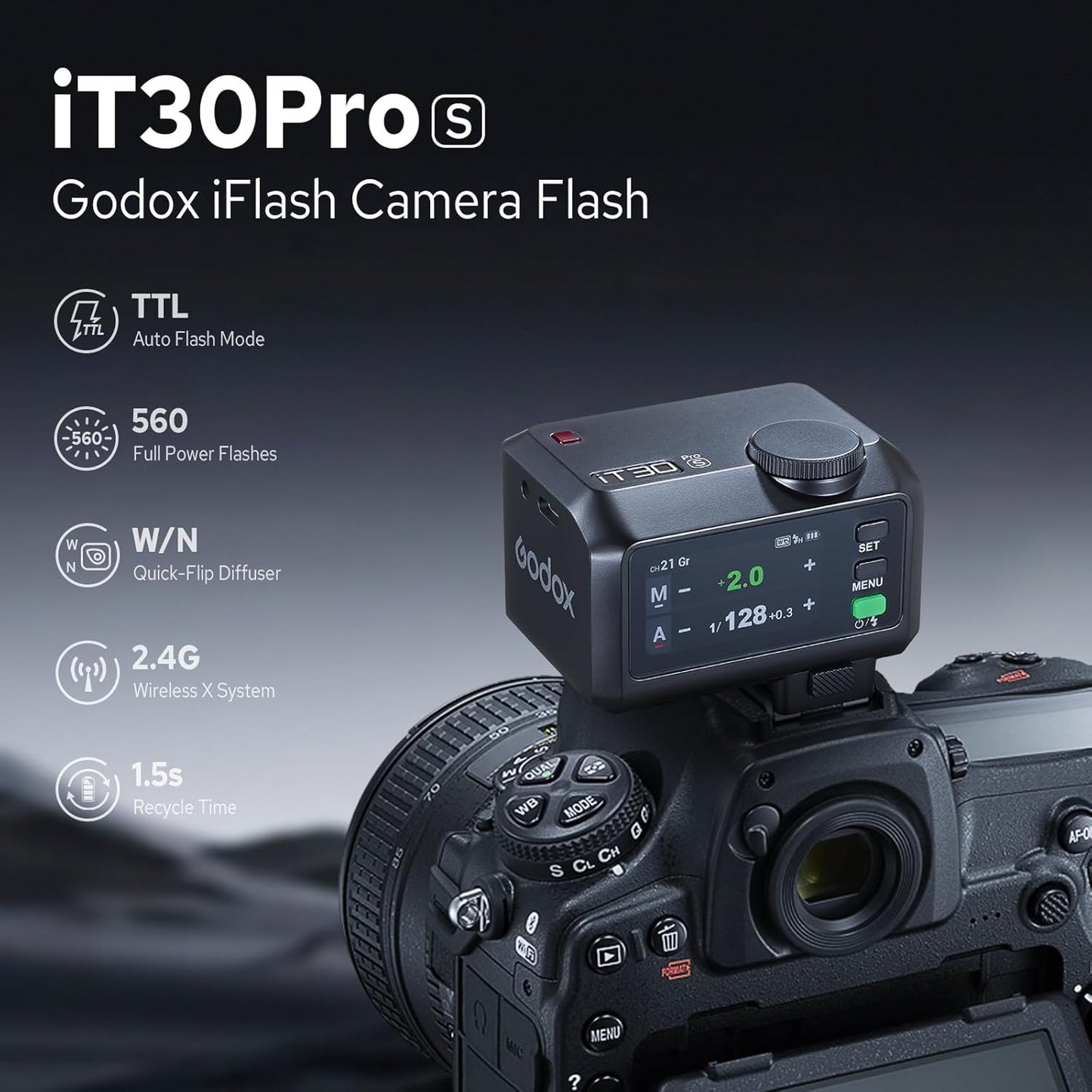 Wireless TTL Flash Speedlite for Nikon DSLR and Mirrorless