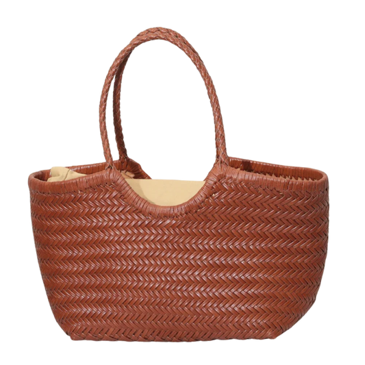 Compact Auburn Cowhide Handbag for Everyday Use