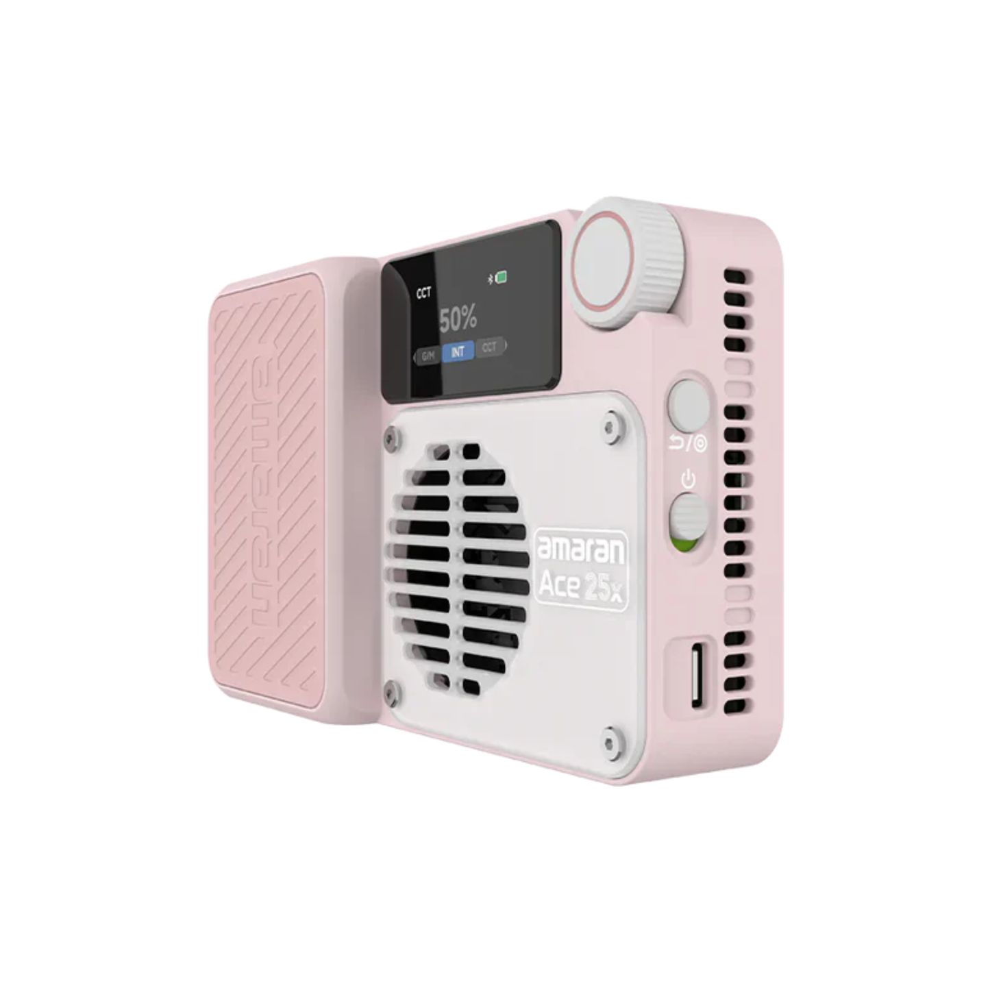 Pink Compact Dimmable Video Light with Adjustable Color Temperature