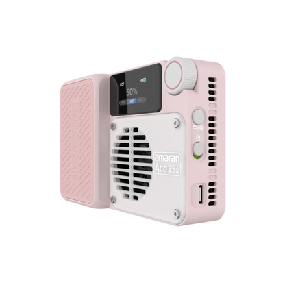 Pink Compact Dimmable Video Light with Adjustable Color Temperature