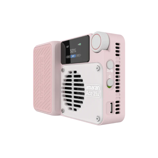 Pink Compact Dimmable Video Light with Adjustable Color Temperature