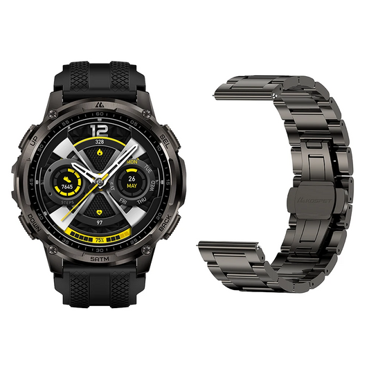 Tactical Smartwatch GPS Walkie Talkie 5ATM Waterproof Black